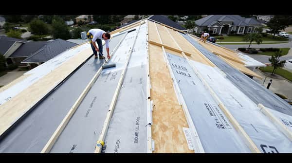 FORTIFIED Roof installation detail showing six-nail pattern and sealed roof deck assembly in Mobile County, Alabama